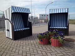 Strandkorb auf den Hafenterrassen